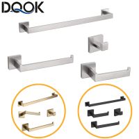 Bathroom Hardware Set Bathroom Accessories Black Robe Hook Towel Rail Bar Rack Bar Shelf Tissue Paper Holder Toothbrush Holder