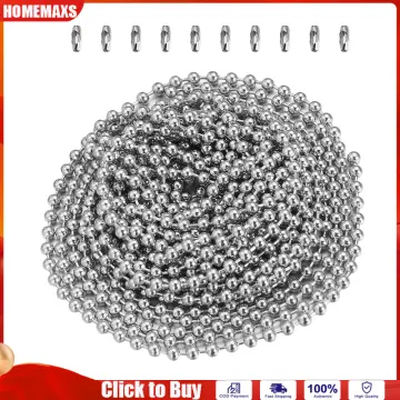 5M/Lot 1.2 1.5 2.4 3.2 mm Stainless Steel Beaded Ball Bead Chain