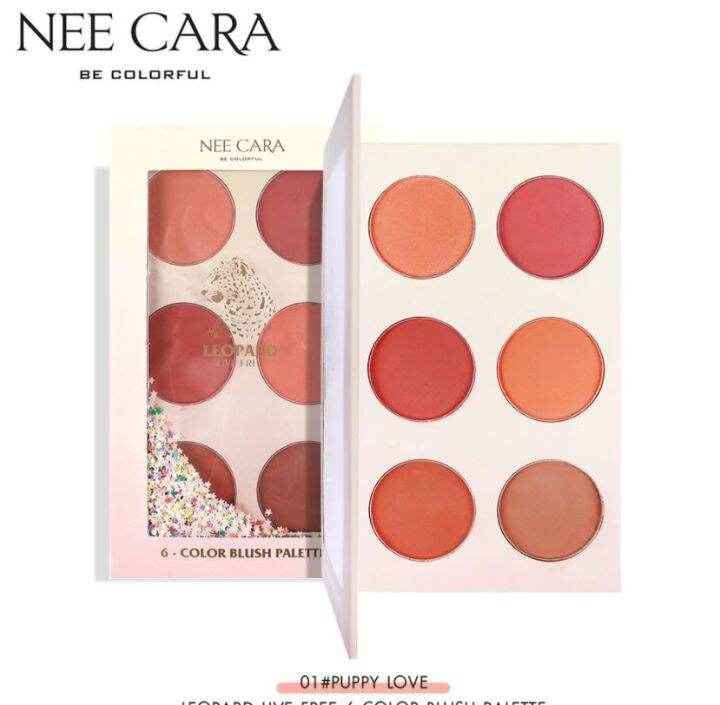 nee-cara-leopard-6-color-blush-palette-สวอทสีหวานๆกับบลัชออนเซตนี้-โทนสีน่ารัก-ละมุน-ของแท้-พร้อมส่ง