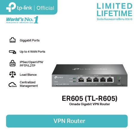 tp-link-er605-safestream-gigabit-multi-wan-vpn-router-port-1-gigabit-wan-port-3-gigabi