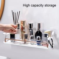 ♂₪ Bathroom Shelf Large Space Storage Rack Anti-fall Design Keep Neat Practical Kitchen Bathroom Sundries Wall-mounted Organizer