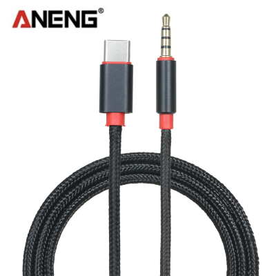 ANENG Type-C ตัวผู้ไปเป็น3.5มม. TRRS สายสัญญาณเสียง3.12ft USB-C ถึง3.5มม. หูฟังรถยนต์/สเตอริโออะแดปเตอร์สายไฟ