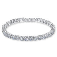 ridal Classic Tiny Clear Round Cubic Zirconia Tennis Bracelet Banlgles For Women Wedding Jewellry