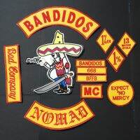 Bandiddos แผ่น MC ร่อนเร่12ชิ้น/เซ็ตมาใหม่สำหรับเสื้อกั๊กแจ็คเก็ตเสื้อผ้ารถจักรยานยนต์เสื้อผ้าโจรแพทช์เหล็กบนฉลาก