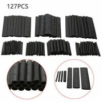 127pcs black heat shrinkable tube cable insulation sleeve waterproof electronic kit lated polyolefin sheathed shrink tubing Cable Management