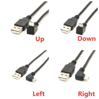 90 Degree Up Down Left Right Angled Micro USB Male to USB 2.0 male Data Charge connector Cable for Android phone tablet Cables  Converters