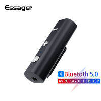 【Sell-Well】 Essager Bluetooth 5.0ตัวรับสัญญาณอะแดปเตอร์ไร้สายสำหรับแจ็ค3.5มม. หูฟังบลูทูธ Aux Audio Music