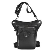 ❧ Genuine Leather Shoulder Bag Retro Mens Trendy Cool Mobile Phone Bag Outdoor Leg Bag Casual Waist Bag Motorcycle Sports Bag