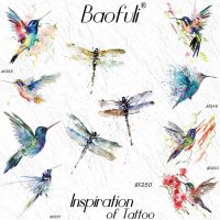 hot【DT】 BAOFULI Colorful Ink Temporary Sticker Small Arm Fake Tatoo Watercolor Tattoos