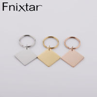 Fashion Cars Key Decorations Chain Custom Keychains Engraved Plating Stainless Steel Square Pendant Keychaiin Plant Keychain