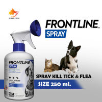 FRONTLINE​ Spray​ Dog Cat 250 ml ฟร้อนท์ไลน์ สเปรย์ ขนาด 250 มล. กำจัดเห็บหมัดได้ สำหรับสุนัขและแมว