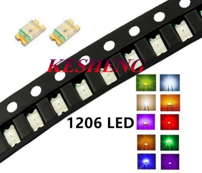 [ร้อนแรง] 100ชิ้น/ล็อต3216 1206สีแดงสว่างมาก Led แบบ SMD/เขียว/น้ำเงิน/เหลือง/ขาว/อาร์จีบี/น้ำแข็งสีฟ้า/ยูวีไฟ LED ไดโอดใส3.2*1.6*0.8มม.