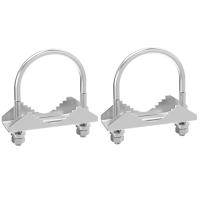 2 PCS Antenna Mount Clamp U-Bolt Mounting Hardware Antenna Mast Clamp V Jaw Bracket Accessories for Outside Home Antenna