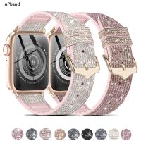 Gelang Silikon Tali Kulit untuk Apple Watch Band 44 Mm 40Mm 45Mm 41Mm 38Mm 42Mm 44 Mm Bling Correa Seri IWatch 3 5 4 6 SE 7