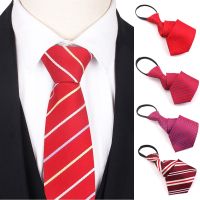 ♕✹卍 Simple Zipper Ties For Men Women Striped Mens Tie For Business Wedding 8cm Wide Skinny Neck Tie Casual Slim Red Purple Necktie