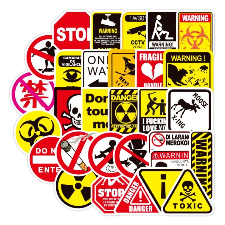 50-pcs-warning-signs-stickers-for-laptop-motorcycle-bike-luggage-guitar-home-decor-diy-danger-banning-reminder-funny-sticker