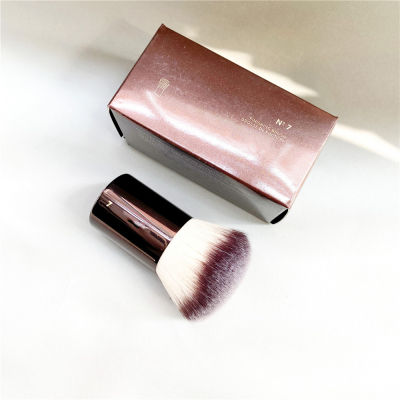 hourglass No.7 Finishing Makeup Brush Portable Powder Blush Bronzer Kabuki Brush Brown Metal Beauty Cosmetics Tool