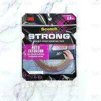 เทปกาวสองหน้า 3M Scotch Auto Exterior Strong แรงยึดติดสูง ขนาด 12มม.x4ม. สำหรับงานประดับยนต์ ติดชิ้นส่วนรถยนต์ (1 ม้วน)