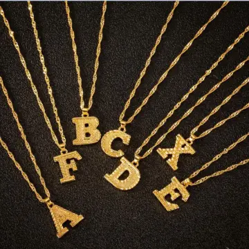 Gold alphabet hot sale pendant price