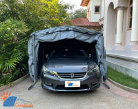 โรงจอดรถสำเร็จรูป เต็นท์จอดรถพับได้ CARSBRELLA รุ่น RAINBOW SIZE L สำหรับรถยนต์ที่มีขนาดกลาง