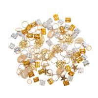 80pcs Hip Hop Hair Braid Rings Hair Loops Clips Bulk DIY Hai