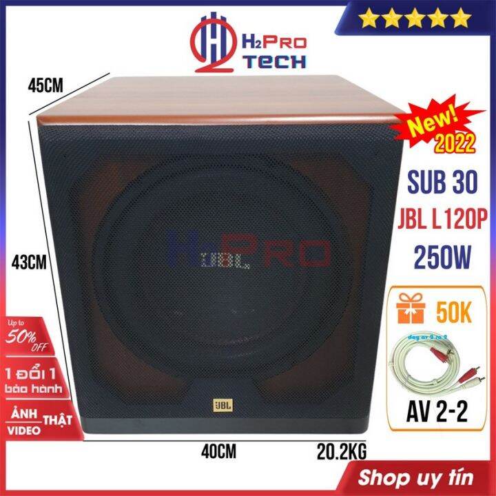 Loa Sub Điện Bass 30 Siêu Trầm Jbl Studio L 250W Cao Cấp, Mặt Bass Phía  Trước Đánh Lực, Sâu Lắng, Bộ Quà 90K-H2Pro Tech 