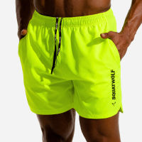 Fluorescent Green Summer Fitness Jogger Shorts Men Running Sports Workout Shorts Quick Dry Training Gym Athletic Shorts Fit