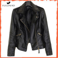 FUGUINIAO 2022 Womens Jacket Large Motorcycle PU Leather Coat Short Coat （Large size）XS-6XL