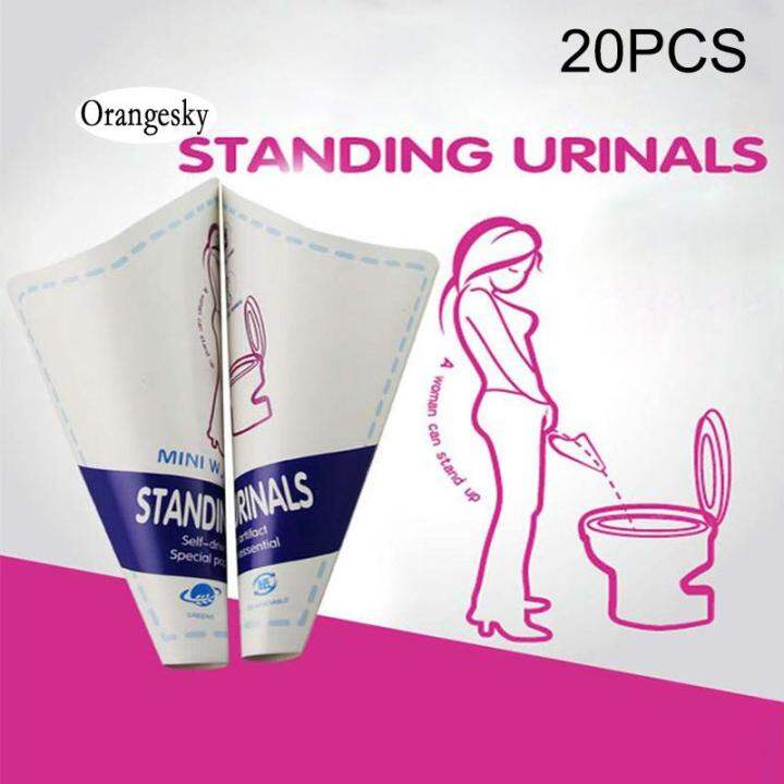 Orangesky 20 Pcs Disposable Female Urine Funnel Urination Device Paper