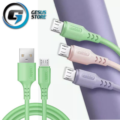 สายชาร์จ Micro USB สายชาร์จเร็ว 2.4A ชาร์จเร็ว สายชุบซิลิโคน Fast Charging Cable รองรับ รุ่น OPPO, VIVO, Huawei, Xiaomi,Meizu Samsung และโทรศัพท์มือถืออื่น ๆ By GESUS STORE