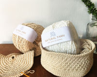 [ถูกที่สุด] knit-เส้นฝ้าย ( 200 กรัม ) ถักโครเชต์ cotton yarn ธรรมชาติ