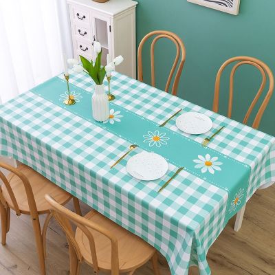 Tablecloth waterproof long table heat-resistant and oil-proof disposable PVC rectangular dining table field camping