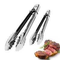 Stainless Steel Food Tongs Cooking BBQ Meat Clip Heat Bread Salad Kitchen Tool 7/9/12in Non-slip Utensils Kitchen Accessories Door Hardware Locks