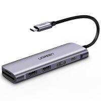 UGREEN 6 in 1 ฮับอะแดปเตอร์อ่านการ์ดความจำ แบบเสียบ USB ประเภท c เป็น hdmi 4k 2 USB 3.0 พลังงาน 100 วัตต์