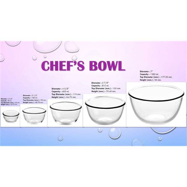 COD Chef's Bowl/Prep Bowl/Serving Bowl/ Mixing Bowl (405ml 815ml 1380ml ...