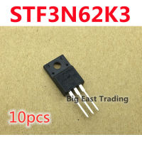 10Pcs STF3N62K3 3N62K3ใหม่ TO-220F 620V 2.7A,รับประกันคุณภาพ