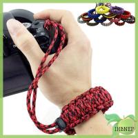 IHBNEP สายรัดข้อมือแบบถักสายคล้องกล้องมือจับ Paracord ดิจิตอลแบบพกพา