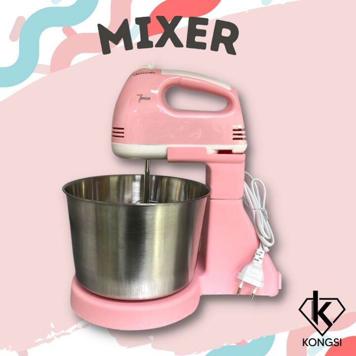 7 Speed Electric Egg Beater Hand Mixer Baking Whisk Mesin Pengadun