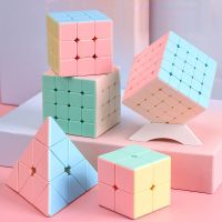 Mo Yu Macaroon 2x2 3x3 4x4 5x5 Pyraminxed Magic Cube Toy Set Cube Pack Macaroon Stickerless Neo Professional Puzzle Toy For Kids Brain Teasers