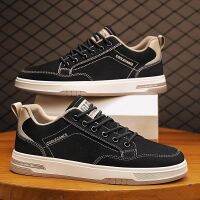 ? Canvas shoes mens autumn 2023 new breathable work sports and leisure mens shoes black trendy all-match sneakers