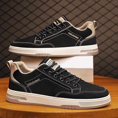 🏅 Canvas shoes mens autumn 2023 new breathable work sports and leisure mens shoes black trendy all-match sneakers