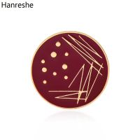 Hanreshe Biology Science Petri Dish Brooch Pins Round Enamel Lapel Backpack Bacteria Medical Badge Jewelry Gift for Biologists