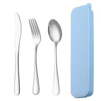 Home Supplies Chopstick Fork Spoon Camping Kit With Storage Box Portable Reusable Utensils  Stainless Steel Cutlery Travel Set Flatware Sets