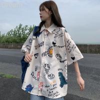 Hong Kong style short-sleeved shirt womens summer thin design niche shirt very fairy girl French chic shirt V729