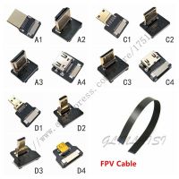 Fpv Micro Hdmi Mini Hdmi อะแดปเตอร์90องศา5ซม.-100ซม. ริบบิ้น Fpc ระยะพินสาย Hdmi แบน20pin หัวเชื่อมปลั๊ก