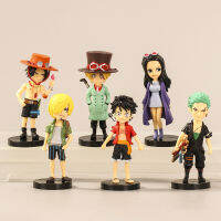 ตุ๊กตาฟิกเกอร์อนิเมะวันพีช,โมเดลตุ๊กตามินิฟิกเกอร์ Luffy Sanji Boa Hancock Ace Roronoa Zoro PVC ขนาด6ชิ้น/เซ็ต8ซม.