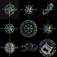 Motorcycle Sticker NSWE Compass Reflective Car Stickers Moto Auto Decal Funny JDM Vinyl On Car styling for yamaha suzuki Decals  Emblems