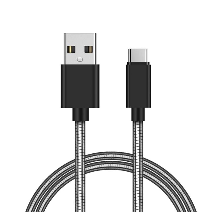 6ft-ซิงค์โลหะ-usb-type-c-โทรศัพท์สายสายสปริงข้อมูลสำหรับชาร์จโลหะเครื่องชาร์จ-usb-รวดเร็วไอโฟนโทรศัพท์มือถือ