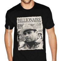 【Mens clothing】แบรนด์ Billionaire The Last Narco El Chpo Tees Oversized AnimeMen Cotton Men Plus Size Black T Shirts Punk Style