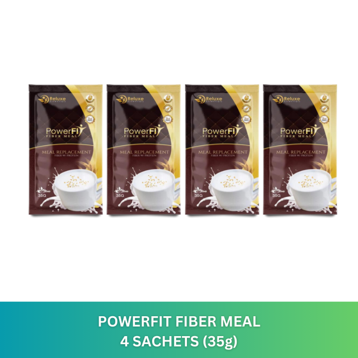 4 SACHET POWER FIT FIBER MEAL Meal Replacement with Fiber and Protein Meal On The Go 1 Box 7